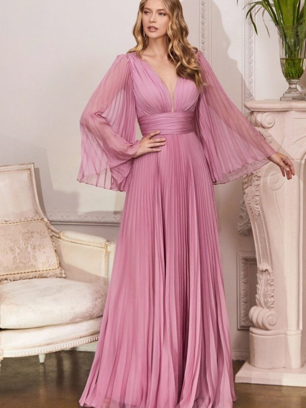 NEW BLOSSOM PINK Evening Gown Floor Length Formal Elegant Stunning CD242